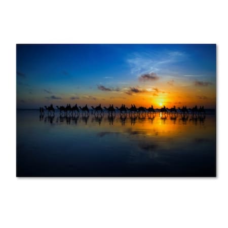 Louise Wolbers 'Sunset Camel Ride' Canvas Art,16x24